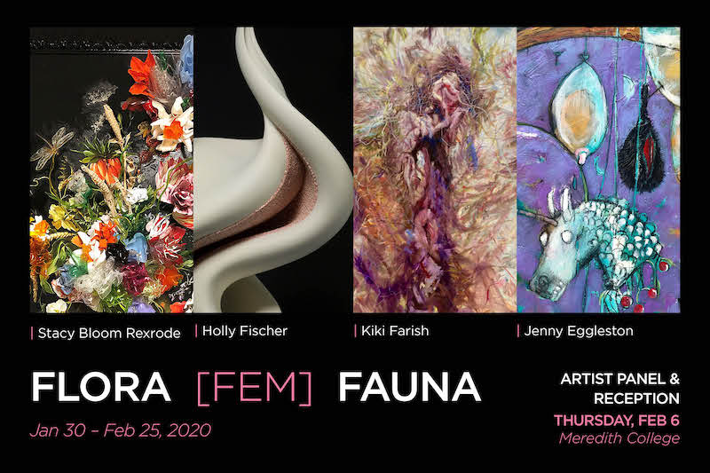Flore Fem Fauna Postcard advertising the exhibition.