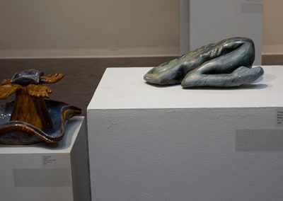 Sculptures at the embody exhibition.