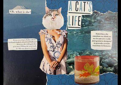 Abstract collage of "A Cat's Life".